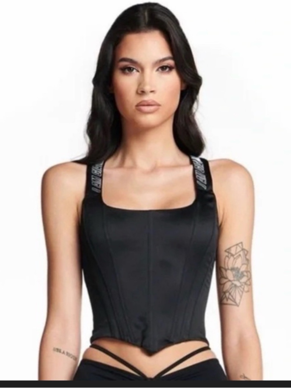 I.AM.GIA Black Lace-Up Corset Tank - Picture 2 of 6